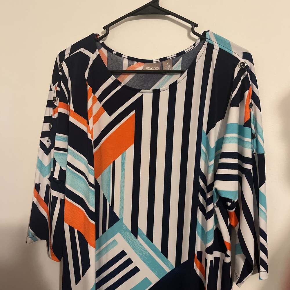 Chico's Multi colored 3/4 sleeve size 3 (XL)